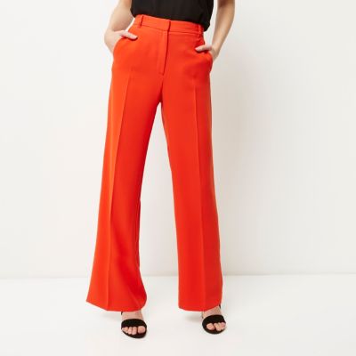 Red wide leg trousers